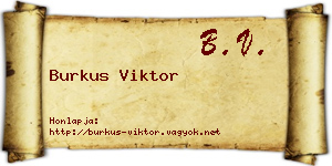 Burkus Viktor névjegykártya